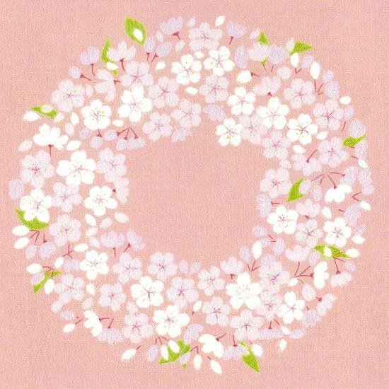 ひらいみも ポストカード（春のリース：桜）画像