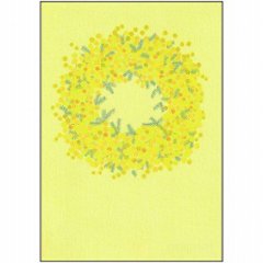 ひらいみも ポストカード（春のリース：ミモザ）の画像