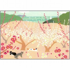 ひらいみも ポストカード（早春 梅便り：まどろむ猫たち）の画像