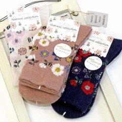 Natural Collection ウールメランジ ソックス（ モールプリント花柄）の画像