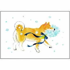 村田夏佳 ポストカード（しばいぬとネモフィラ）の画像