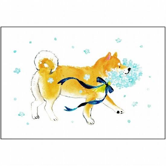 村田夏佳 ポストカード（しばいぬとネモフィラ）画像