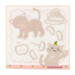 GuGu World タオルハンカチ（猫とアップル）画像