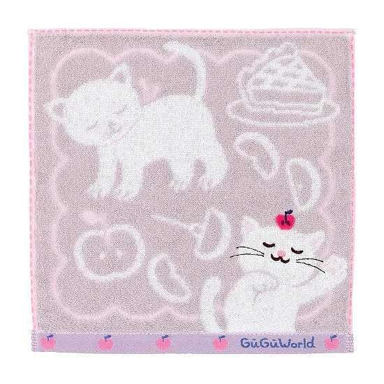 GuGu World タオルハンカチ（猫とアップル）画像