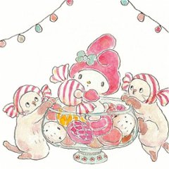 トコロコムギ×サンリオ　ポストカード（マイメロディとあめちゃんにゃんこ）画像