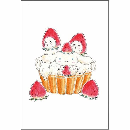 トコロコムギ×サンリオ　ポストカード（シナモロールといちごタルトにゃんこ）画像