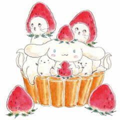 トコロコムギ×サンリオ　ポストカード（シナモロールといちごタルトにゃんこ）画像