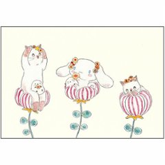 トコロコムギ×サンリオ　ポストカード（シナモロールとクッキーの妖精さんにゃんこ）の画像