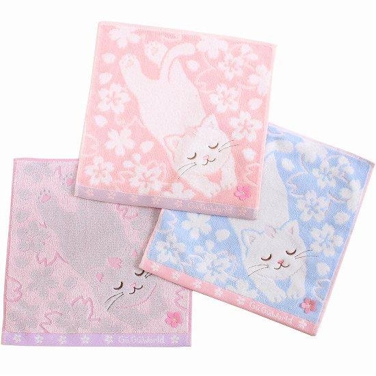 GuGu World タオルハンカチ（桜とねころび猫）｜創作品モール あるる