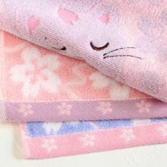 GuGu World タオルハンカチ（桜とねころび猫）画像