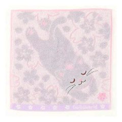 GuGu World タオルハンカチ（桜とねころび猫）画像