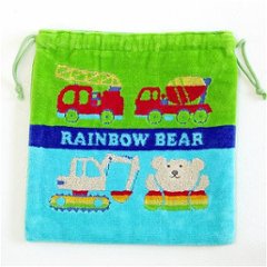 レインボーベア　巾着（がんばる車）の画像