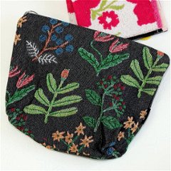 松尾ミユキ　トラベルポーチ（Flower02 BK）の画像