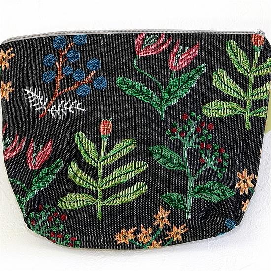 松尾ミユキ　トラベルポーチ（Flower02 BK）画像