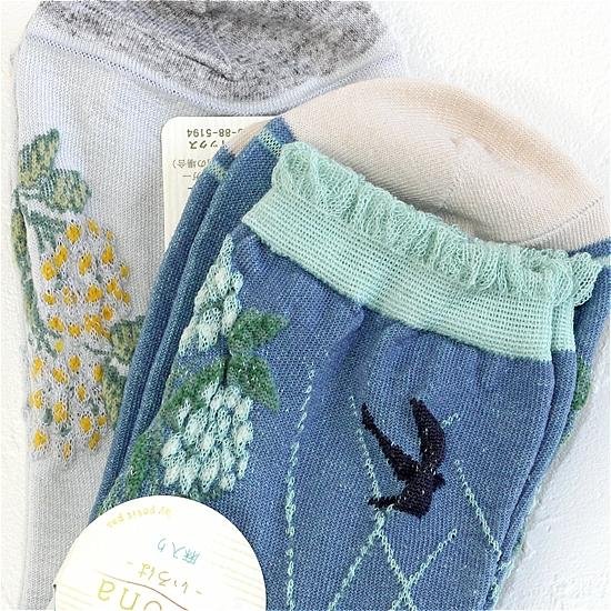 いろは ソックス（アジサイとツバメ）画像