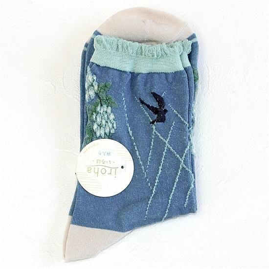 いろは ソックス（アジサイとツバメ）画像