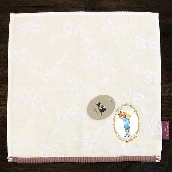 くらはしれい　プリントアップリケハンカチ（アイボリーベージュ）画像