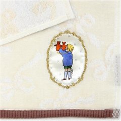 くらはしれい　プリントアップリケハンカチ（アイボリーベージュ）画像