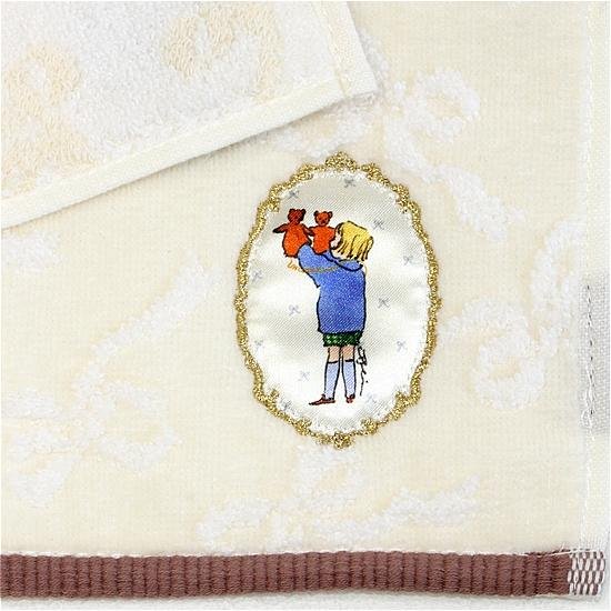 くらはしれい　プリントアップリケハンカチ（アイボリーベージュ）画像