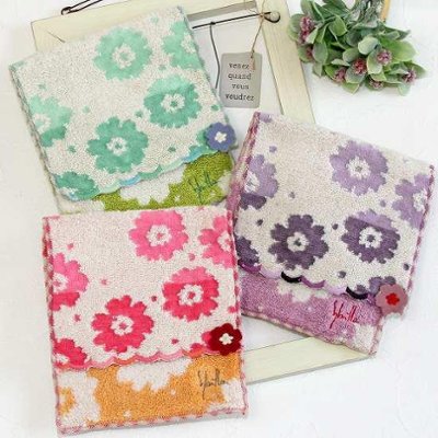 シビラ　ポケットハンカチ（ドット×丸花）の画像