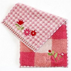 シビラ　ポケットハンカチ（チェック×花刺繍）画像