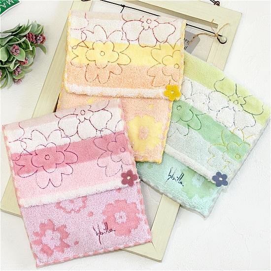 シビラ　ポケットハンカチ（ボーダー花柄）画像