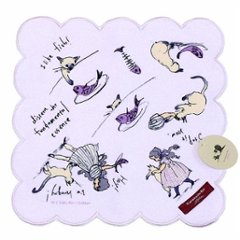 くらはしれい　プリントスカラップハンカチ（パープル）の画像