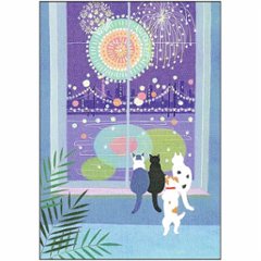 ひらいみも ポストカード（夏の窓：夜空を彩る花火）の画像
