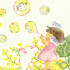 こばやしあや ポストカード（ミモザぽわぽわ）画像