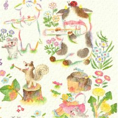 こばやしあや ポストカード（フルート・野原で演奏会）画像