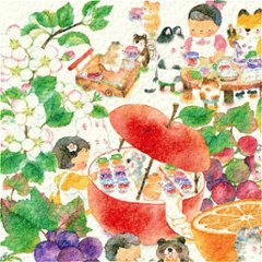 こばやしあや ポストカード（フルーツ畑でジャムづくり）画像