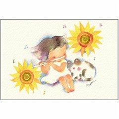 こばやしあや ポストカード（フルート・陽だまりにゃんこ）の画像