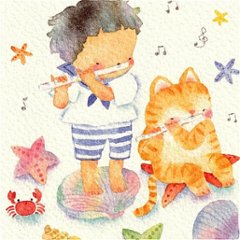 こばやしあや ポストカード（フルート・貝がら）画像