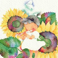 こばやしあや ポストカード（フルート・向日葵）画像