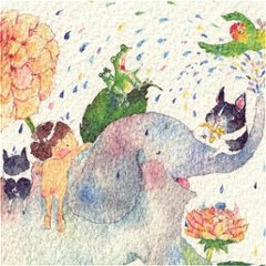 こばやしあや ポストカード（水の恵み/ダリア）画像
