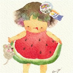 こばやしあや ポストカード（スイカのワンピース）画像