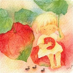 こばやしあや ポストカード（ほおずき・2025年カレンダー8月の絵柄）画像