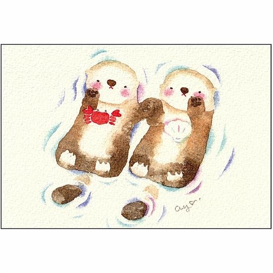 こばやしあや ポストカード（らっこちゃんぷかぷか）画像