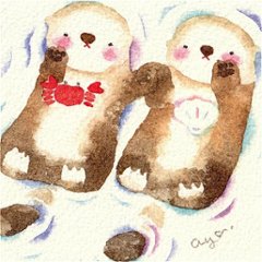 こばやしあや ポストカード（らっこちゃんぷかぷか）画像