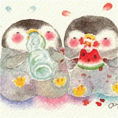 こばやしあや ポストカード（ぺんちゃんむしゃむしゃ）画像