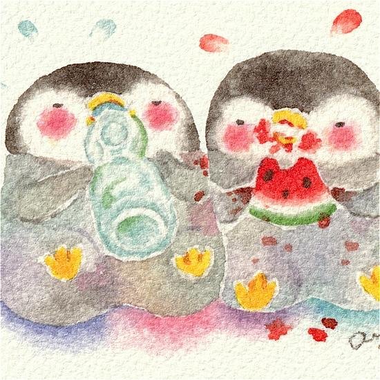 こばやしあや ポストカード（ぺんちゃんむしゃむしゃ）画像