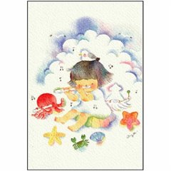 こばやしあや ポストカード（フルート・入道雲のまえで演奏）の画像