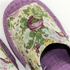 麻プリント　外縫いスリッパ（花束）約24.5cm画像