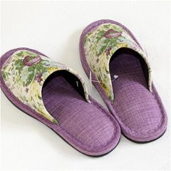 麻プリント　外縫いスリッパ（花束）約24.5cm画像