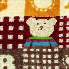 レインボーベア　巾着（パッチワーク2）ブラウン画像
