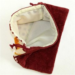 レインボーベア　巾着（パッチワーク2）ブラウン画像
