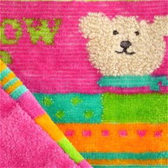 レインボーベア　巾着（ステッチ）ピンク画像