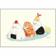 トコロコムギ　和風ポストカード（おまかせおにぎりにゃんこ）の画像