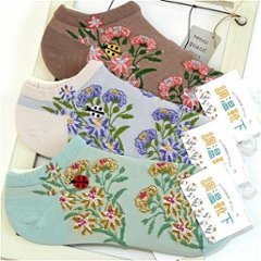 Plus Vanilla スニーカーソックス（てんとう虫刺繍）画像