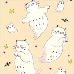 トコロコムギ ポストカード（元気モリモリおばけにゃんこ）画像